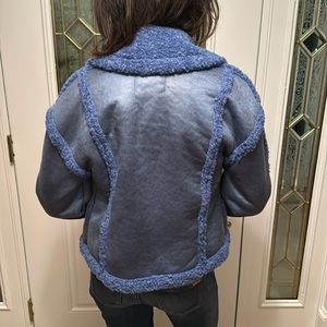 7 For All Mankind Womens’ Faux Suede & Sherpa Jacket with Patch Pockets